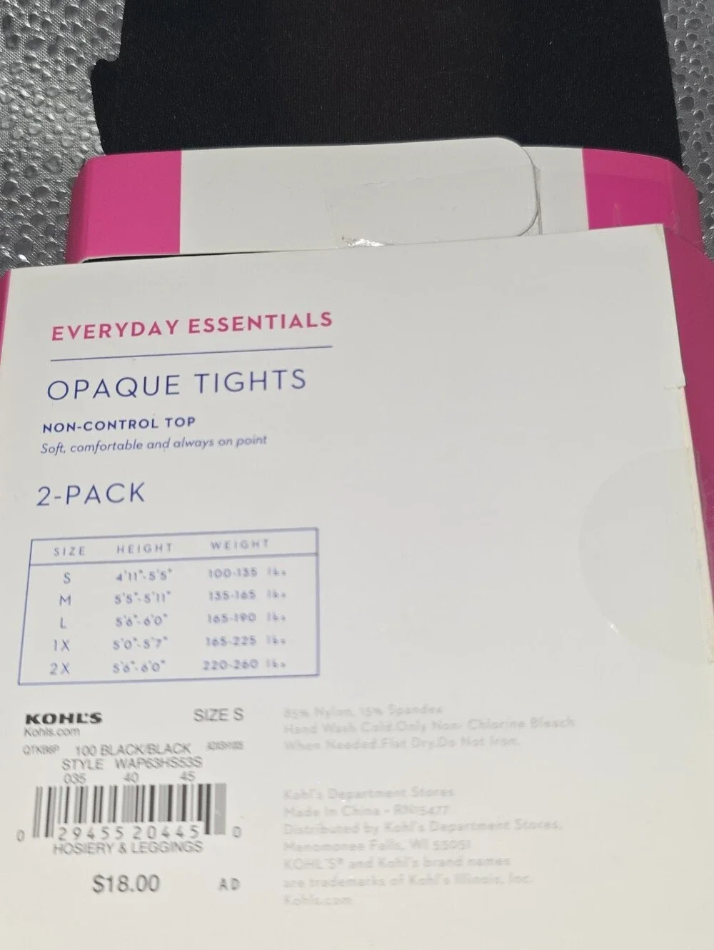 Apt. 9 Black Opaque Tights 2-Pack